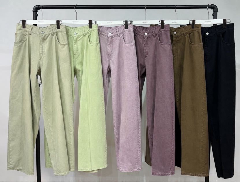 【PRIORITY】バレルレッグカラーパンツ/P71073KR