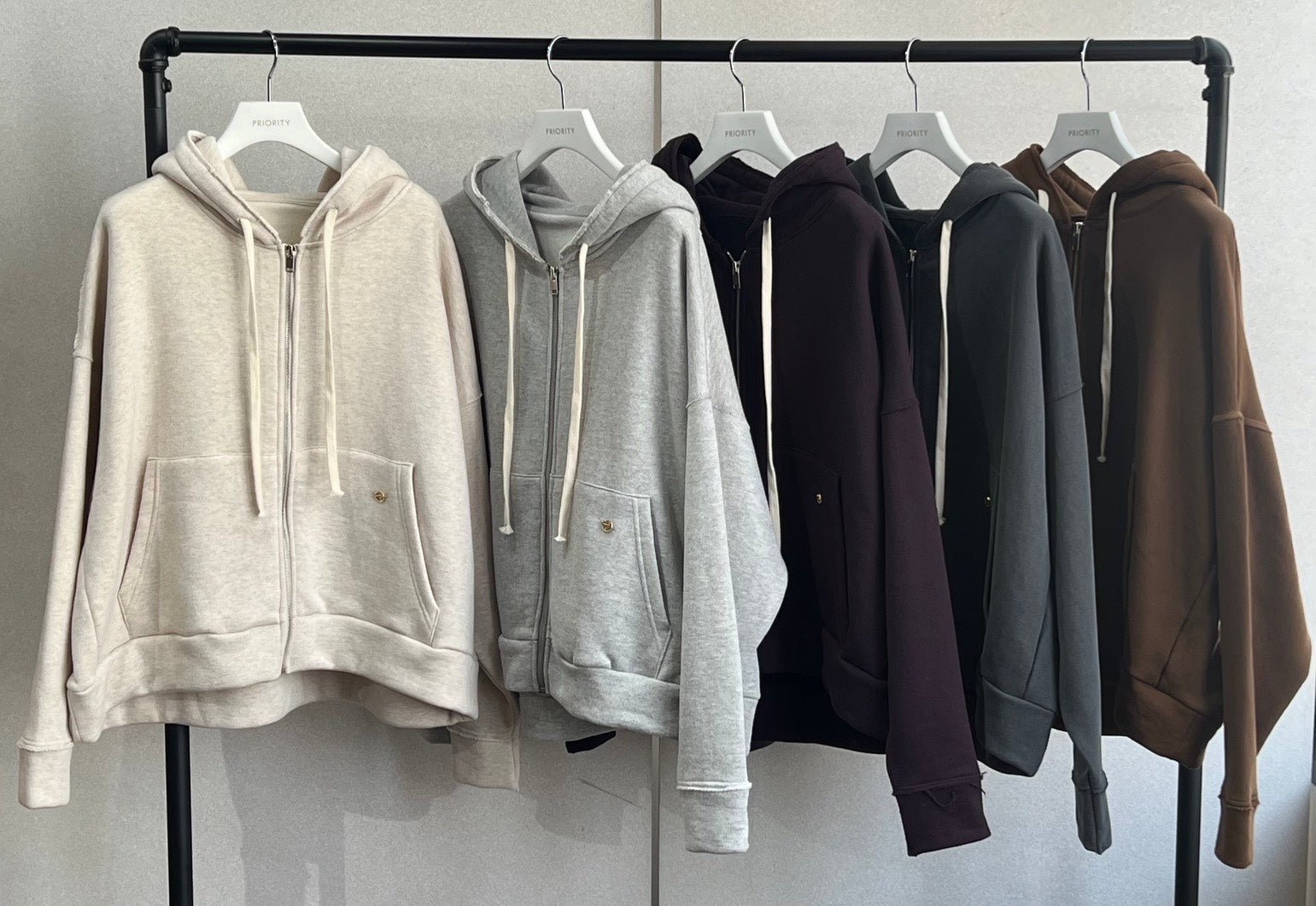 【PRIORITY】裏起毛ジップアップパーカー/P57028SP