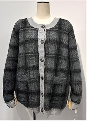 【ROSIEE】オンブレチェック柄カーディガン/R791237