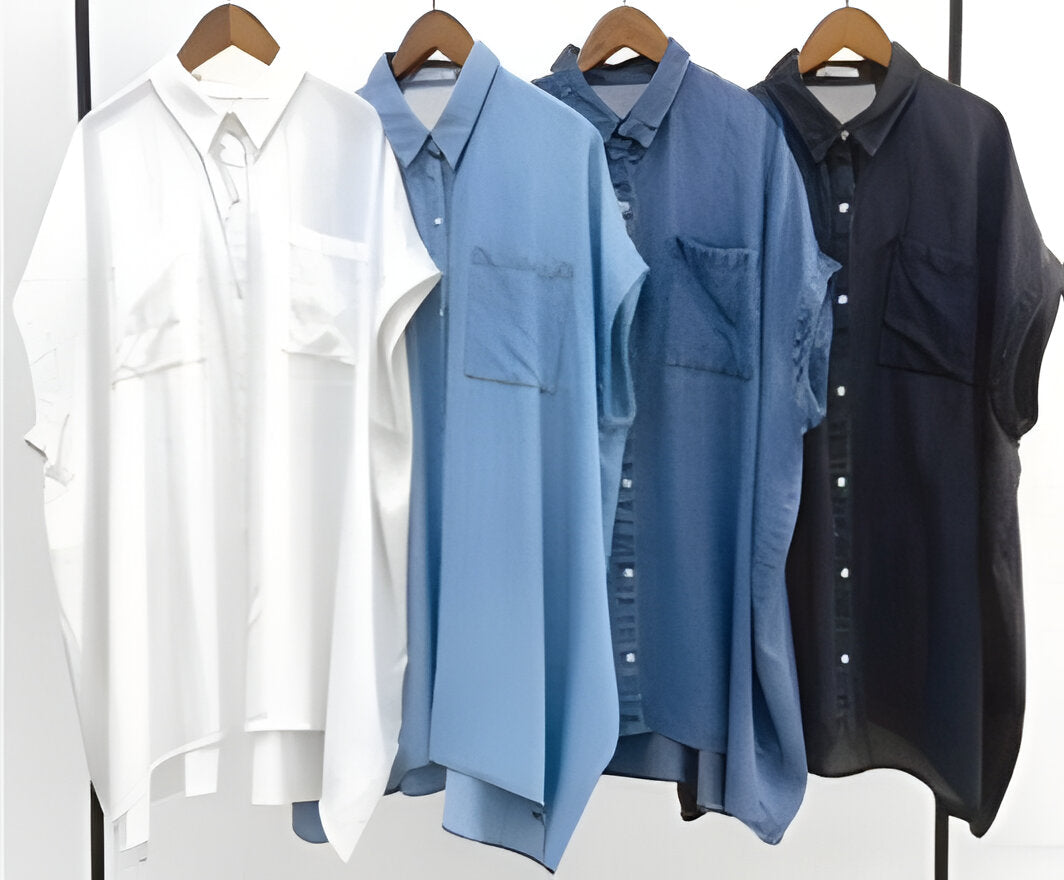 【CYNICAL】テンセルデニム×ジョーゼットロングシャツ/612-95131