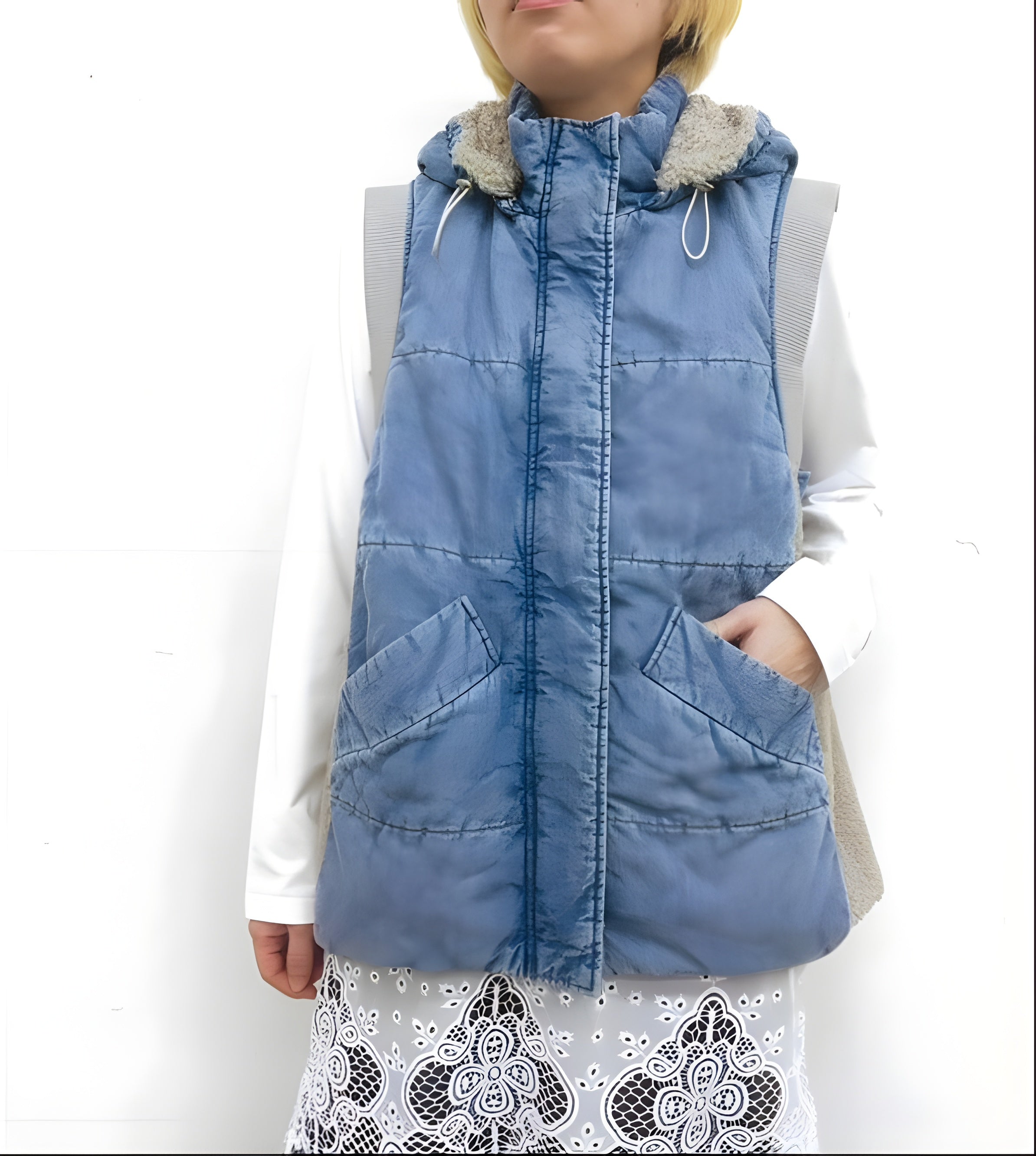 【CYNICAL】デニム×ボアパデットベスト/652-94032