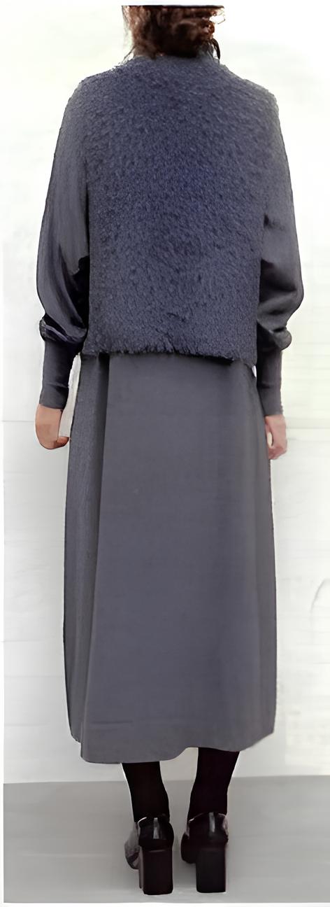 【CLOCHE】フェザーヤーンベスト×クルーネックニットワンピース/652-85677