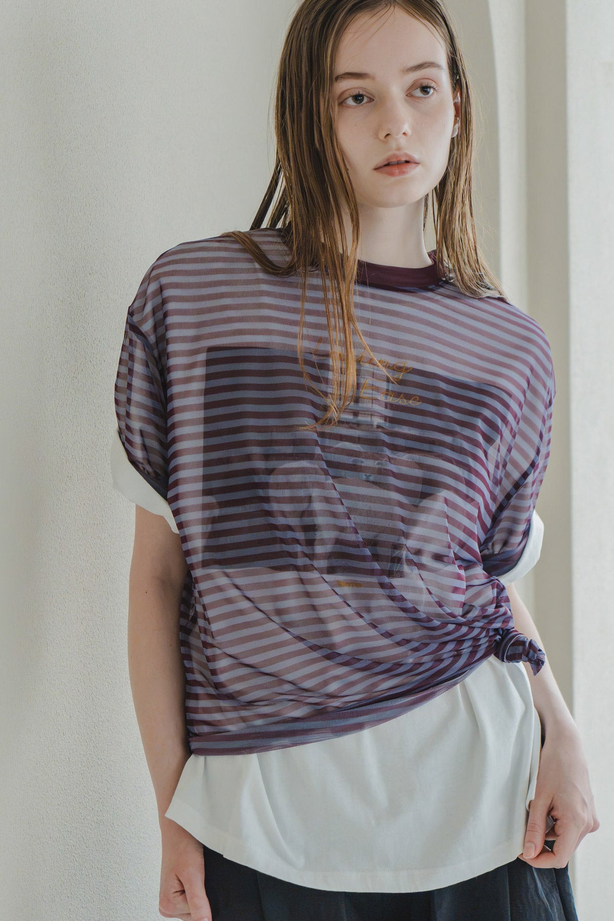 【WHYTO.】シアーボーダーT/WHT27HCS4034