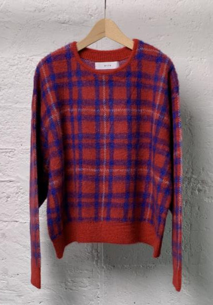 【WYTE】 モヘアチェックニットプルオーバー/10-30310