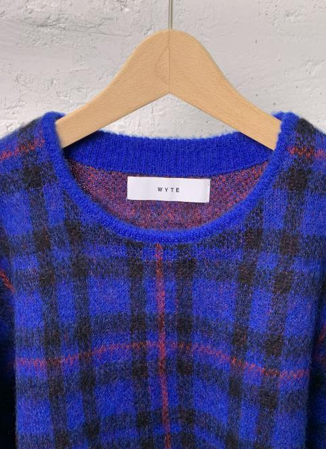 【WYTE】 モヘアチェックニットプルオーバー/10-30310