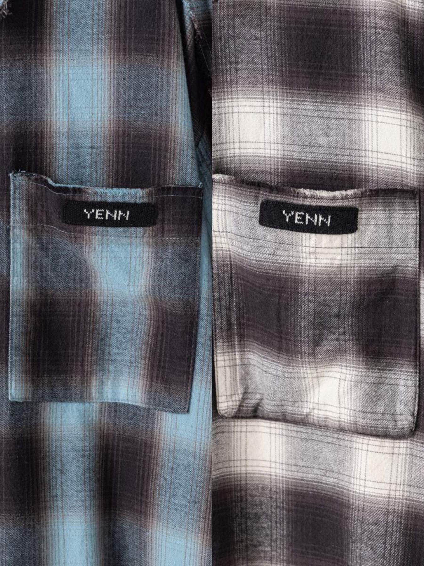 【YENN】ウォッシュドプレイドシャツ/Y264-11123