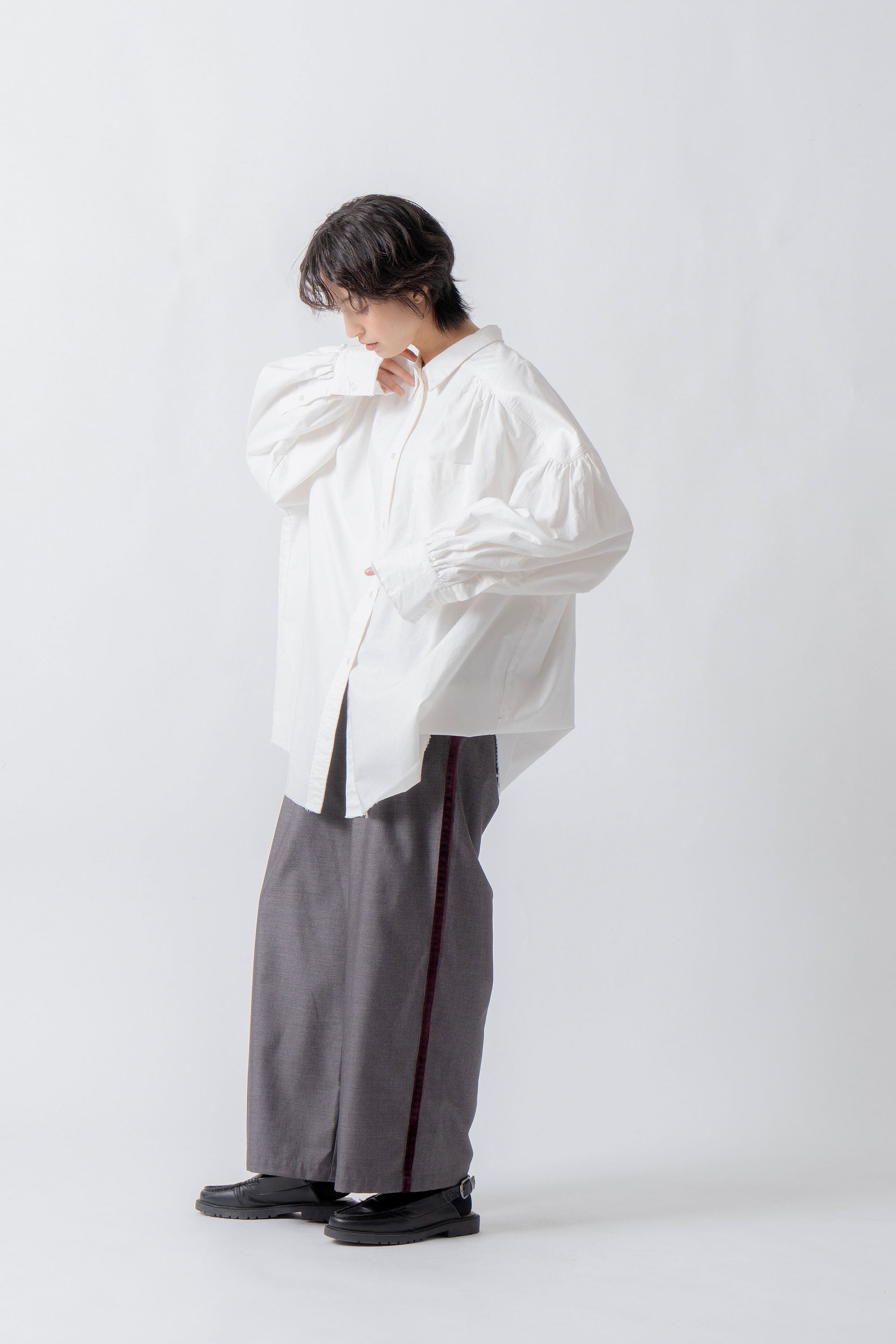 【WHYTO.】オックスフォードボリュームブラウス/NO,19-WHT26FBL4103