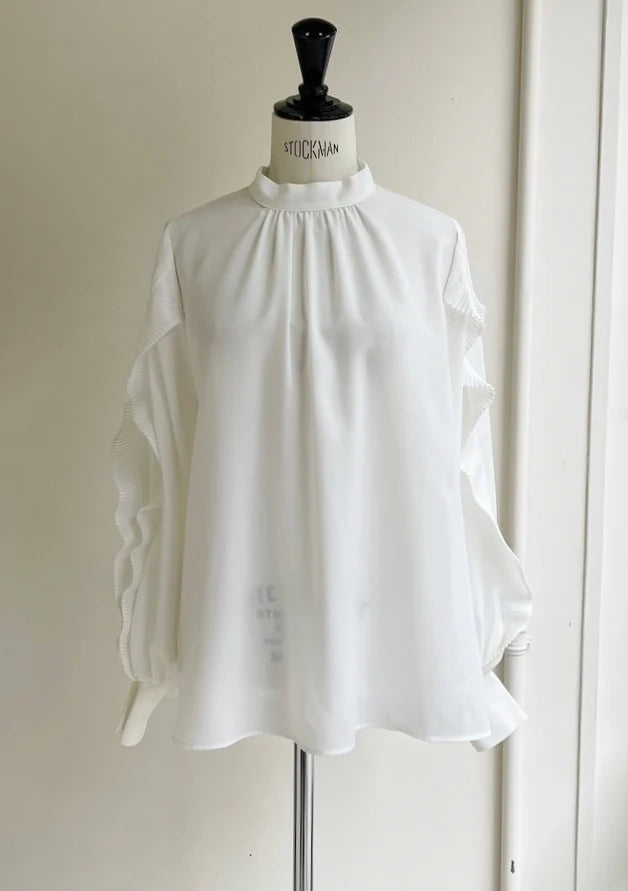 【再入荷予約】【anana】袖プリーツデザインジョーゼットブラウス/a051-033