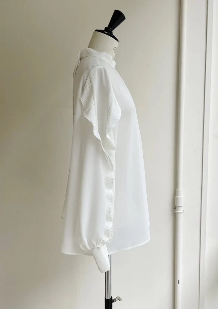 【再入荷予約】【anana】袖プリーツデザインジョーゼットブラウス/a051-033