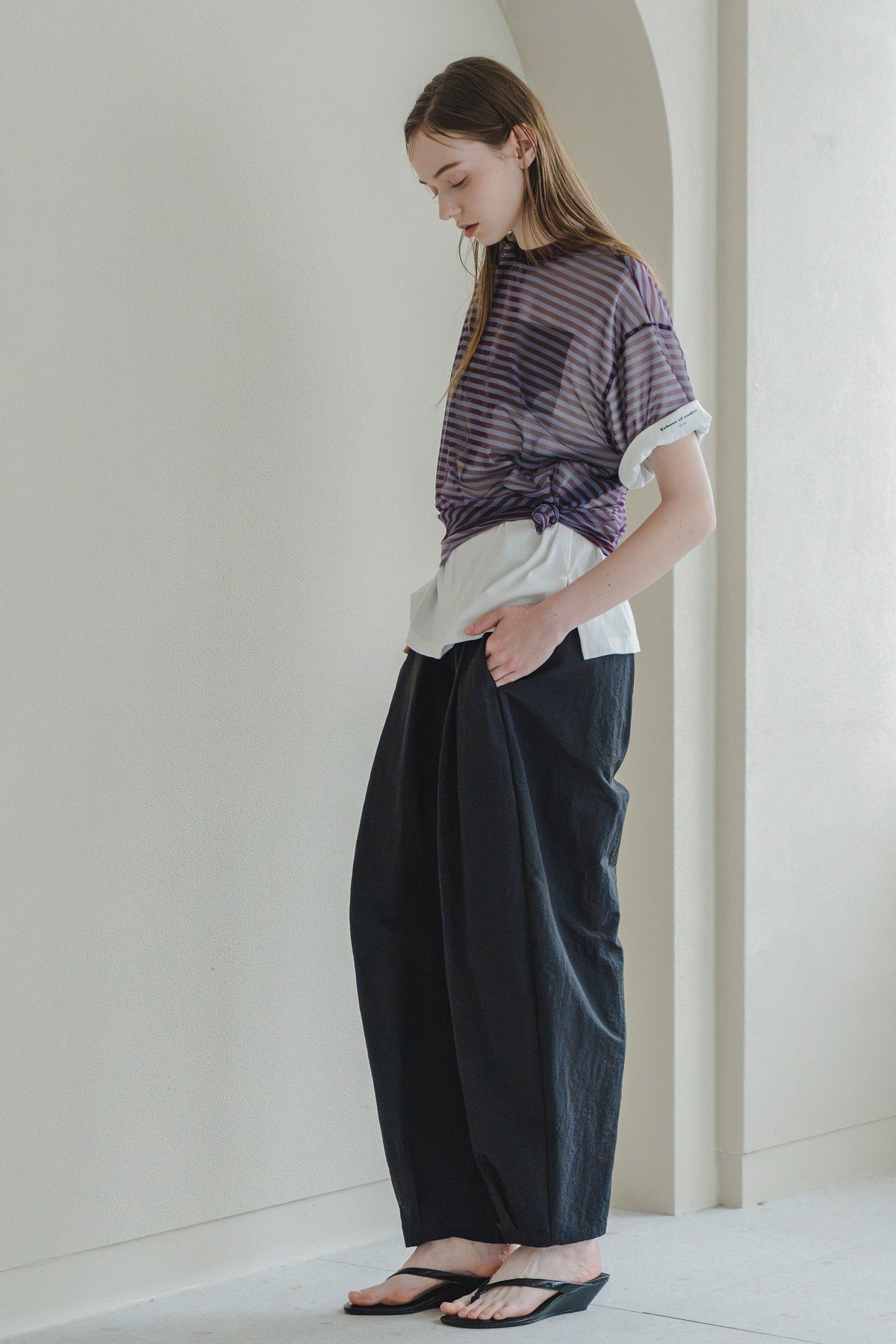 【WHYTO.】シアーボーダーT/WHT27HCS4034