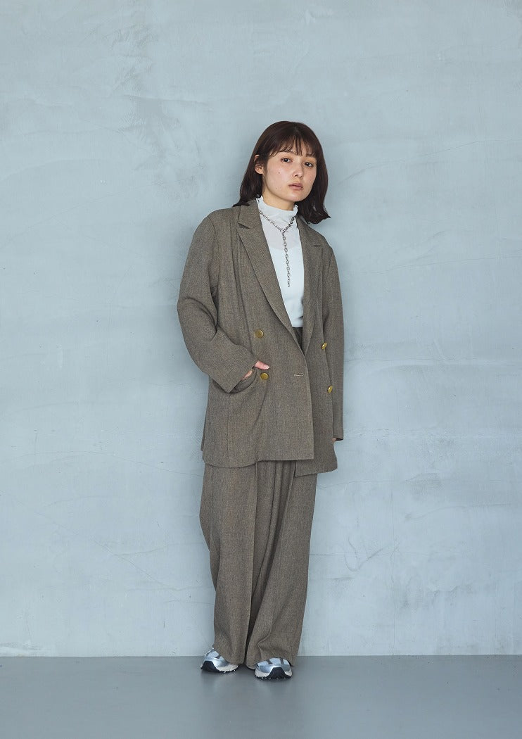【ante aciem】エステルストレッチマニッシュタックパンツ/21256759