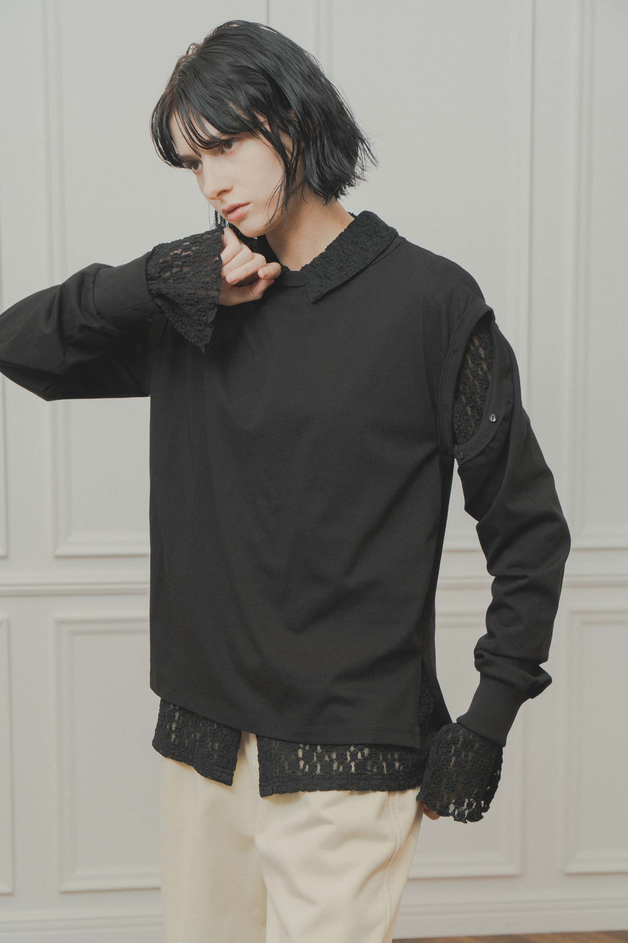 【WHYTO.】レースボタンシャツ/NO,1-WHT26FBL4108