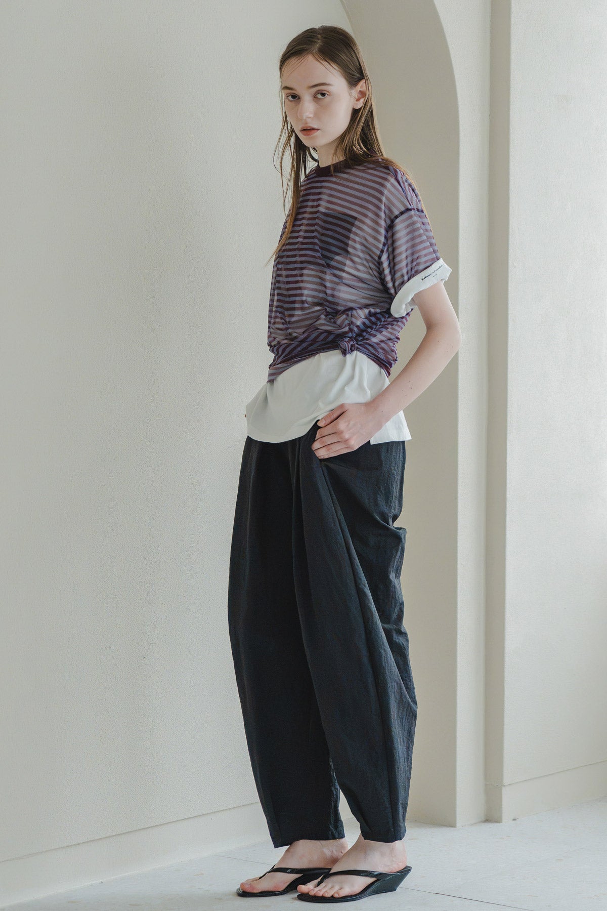 【WHYTO.】シアーボーダーT/WHT27HCS4034