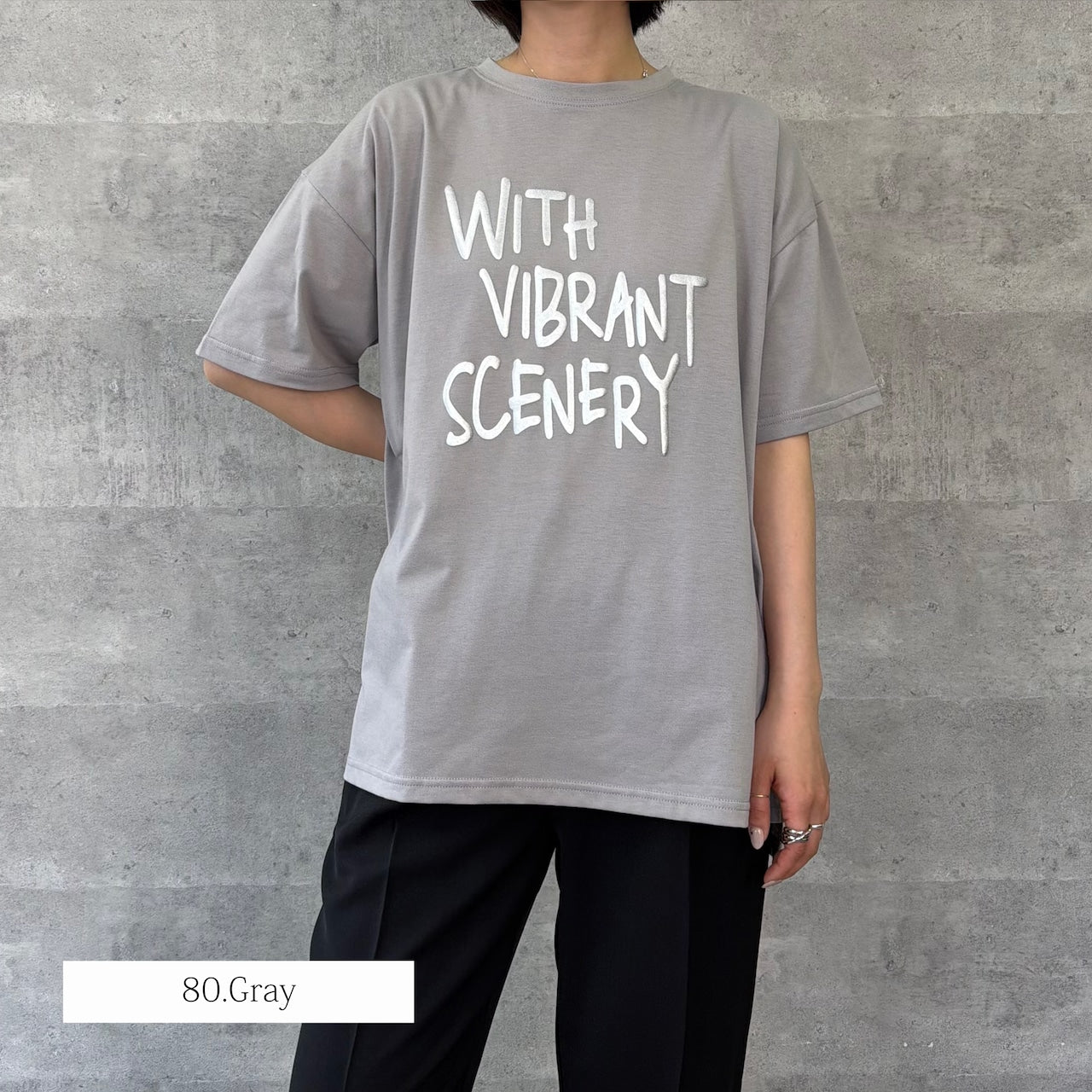 【Anna Kerry】箔プリントロゴルーズTシャツ/85261927
