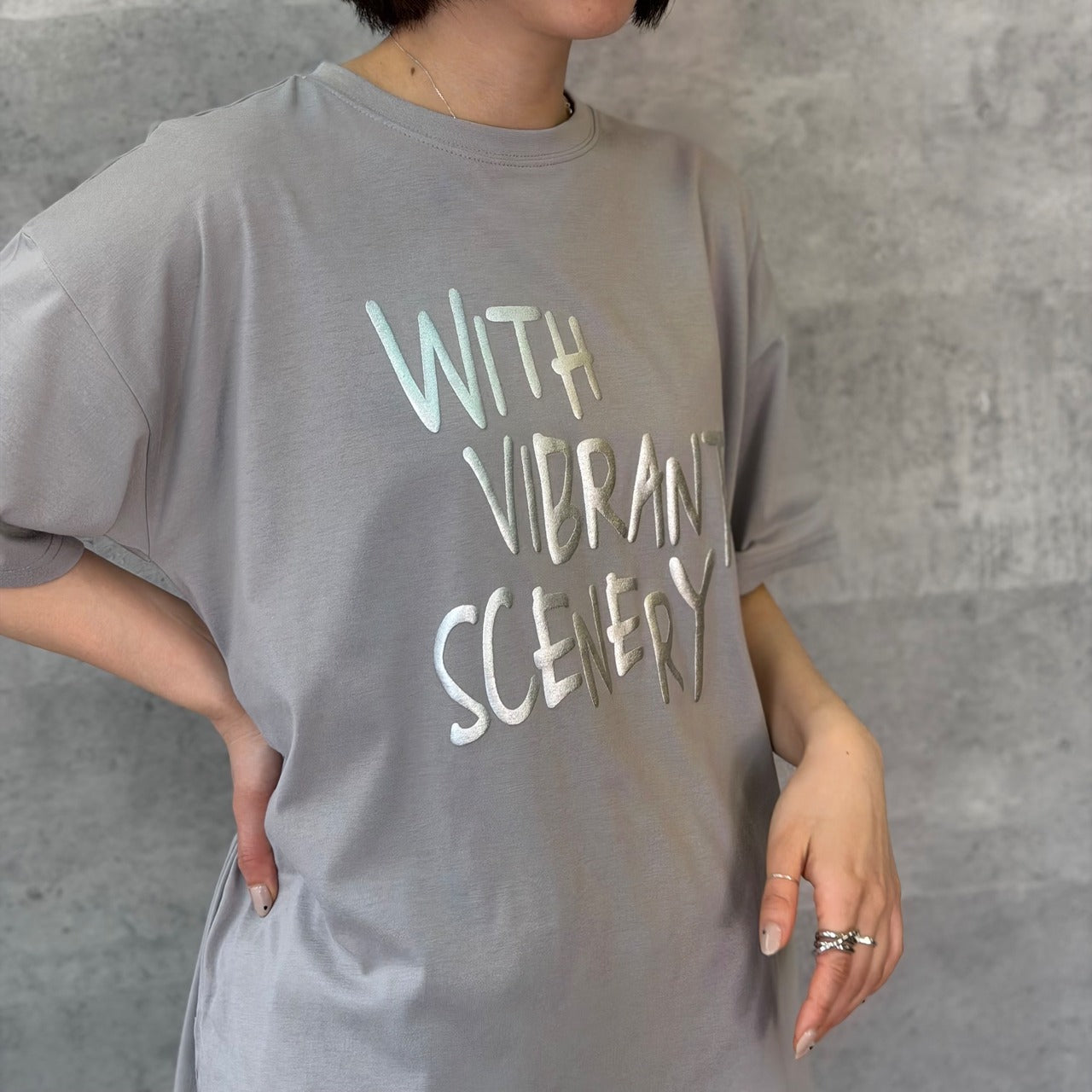 【Anna Kerry】箔プリントロゴルーズTシャツ/85261927