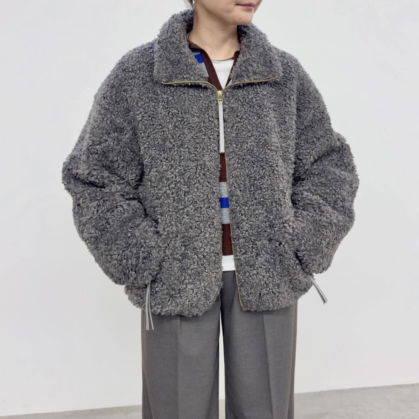 【NUS】ファインカールボアスタンドカラーブルゾン/662-34506