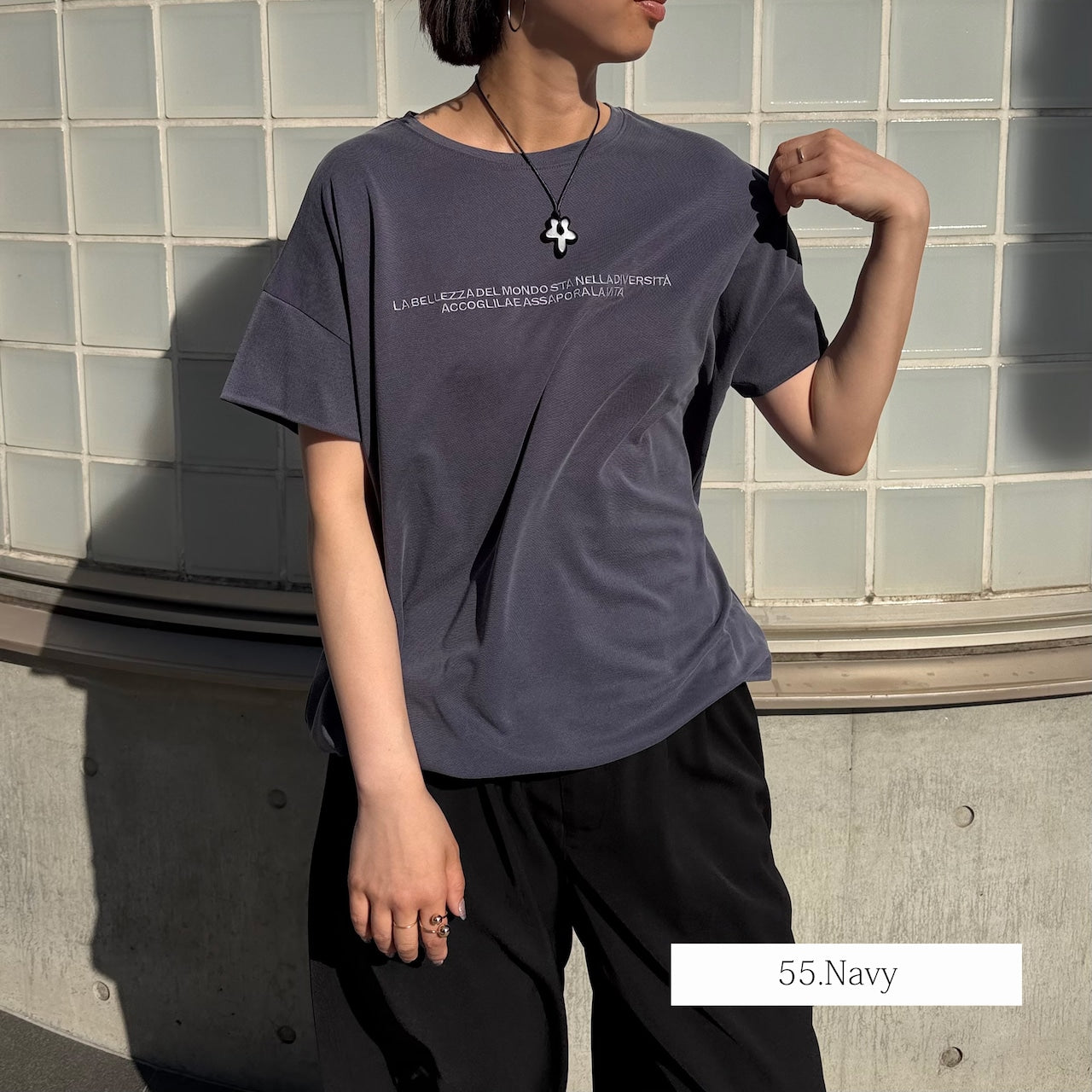 【Anna Kerry】モダールエンブロイダリーロゴTシャツ/56262915