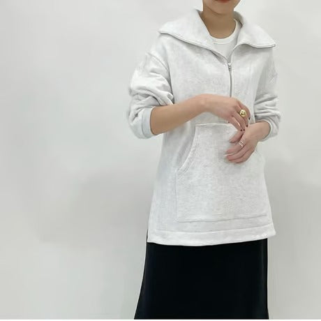 ハーフジップスウェットプルオーバー cafune/415917