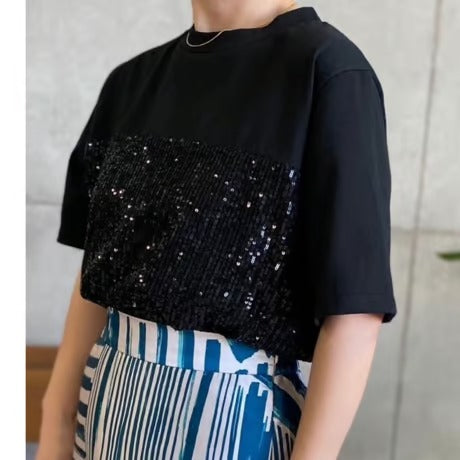 スパンコールビスチェ風Tシャツ　ROSIEE/ R013218