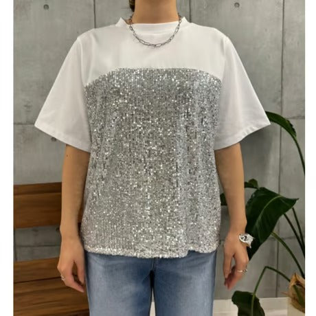 スパンコールビスチェ風Tシャツ　ROSIEE/ R013218