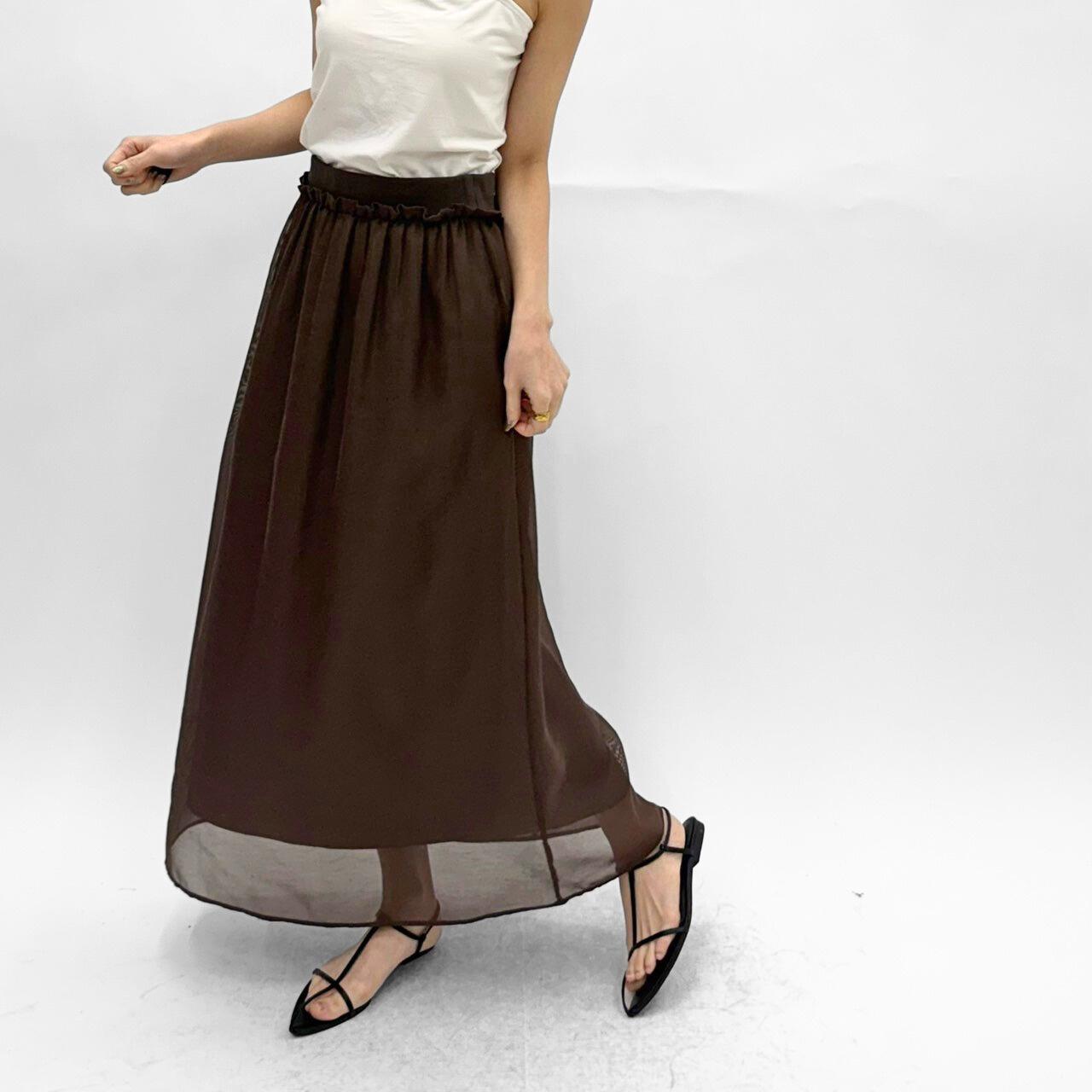 【cafune】エアリーメッシュギャザースカート/25613