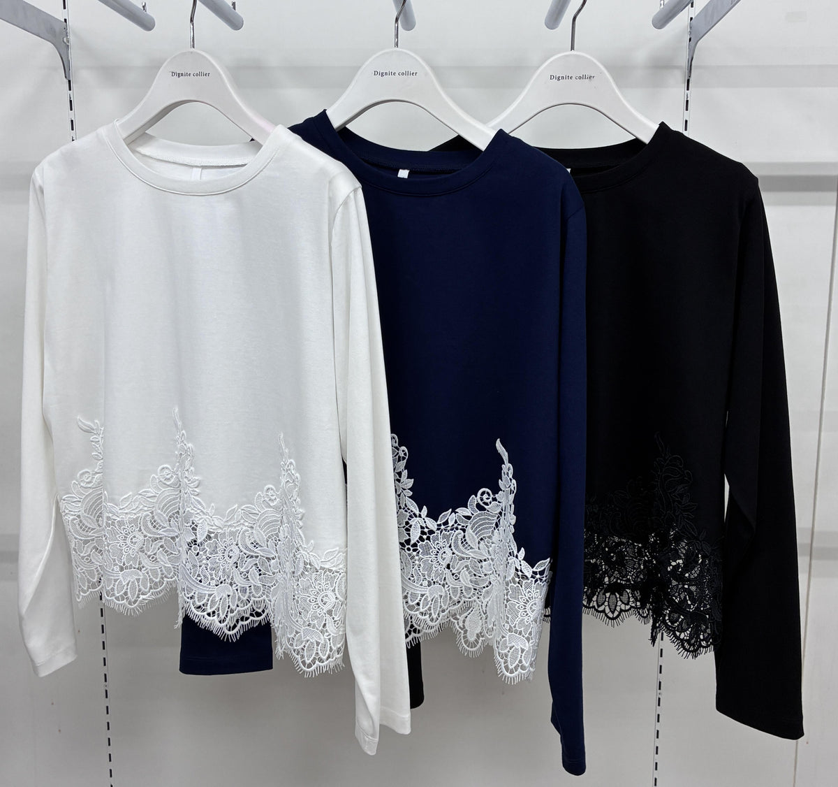 【Dignite Collier】裾レースTシャツ/80271004