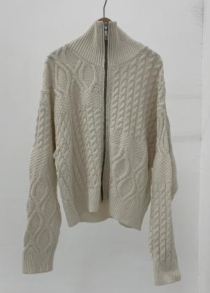 【WYTE】ケーブルニットジップブルゾン/11-30020