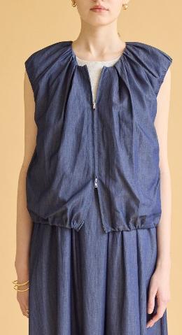 【SUGAR ROSE】ギャザードロストジップベスト/266130