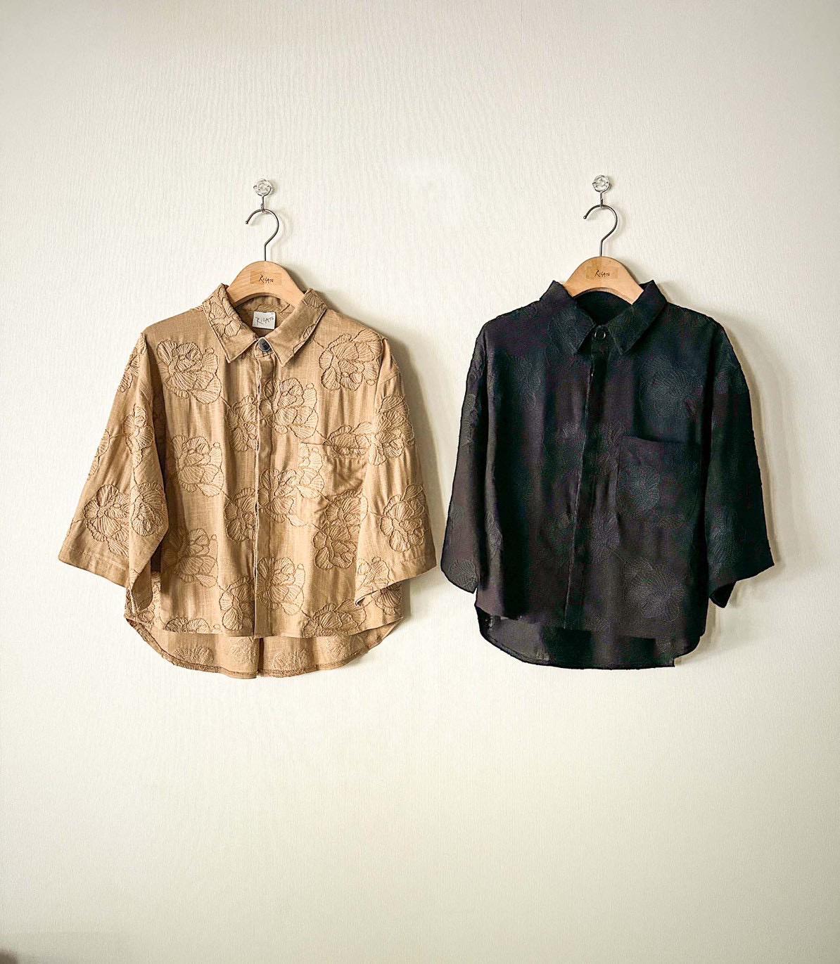 【RILATO】フラワー刺繍リゾートシャツ/R26144