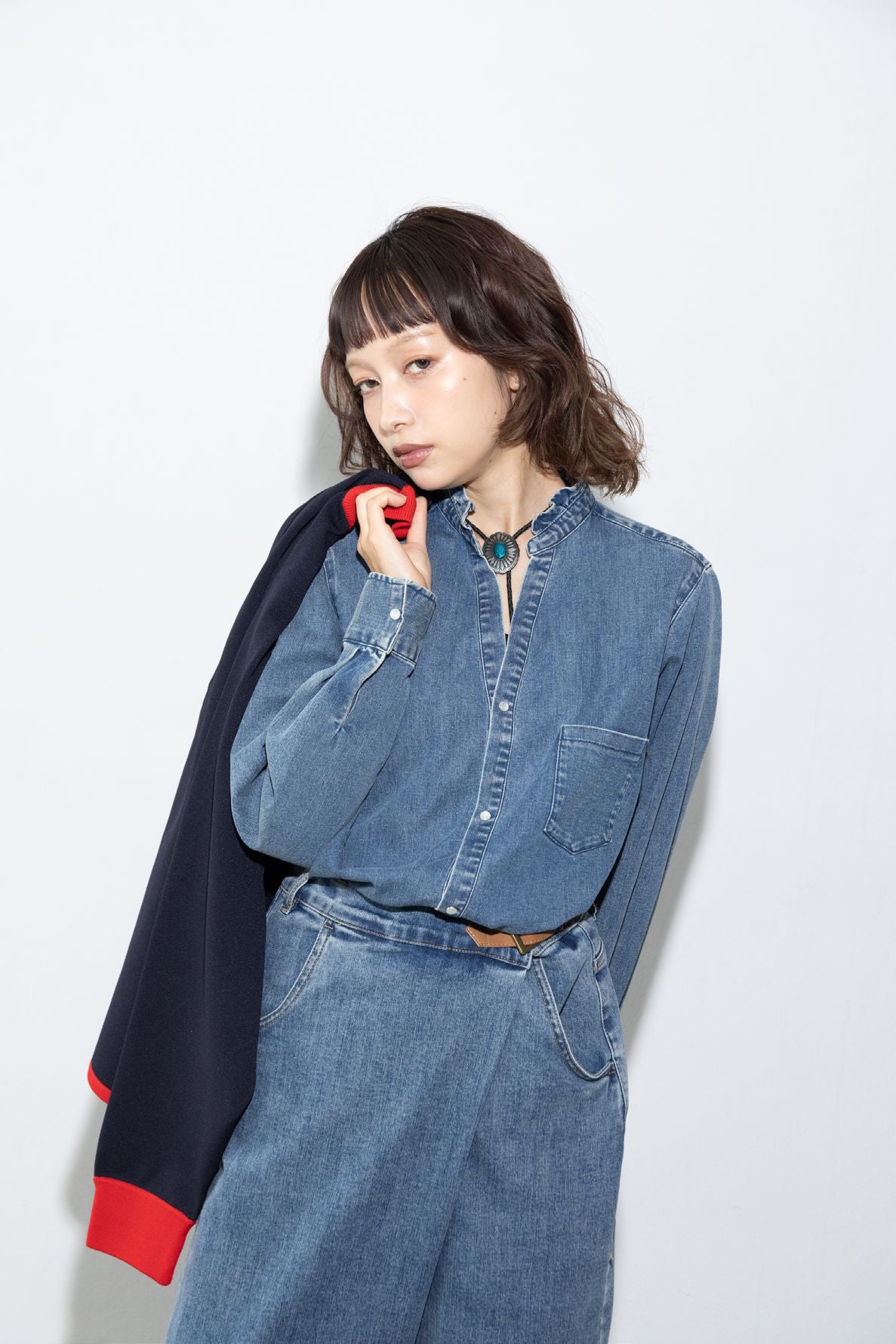 【MARGAUX VINTAGEO】バイカラーVネックカーディガン/MG KN-27005-S