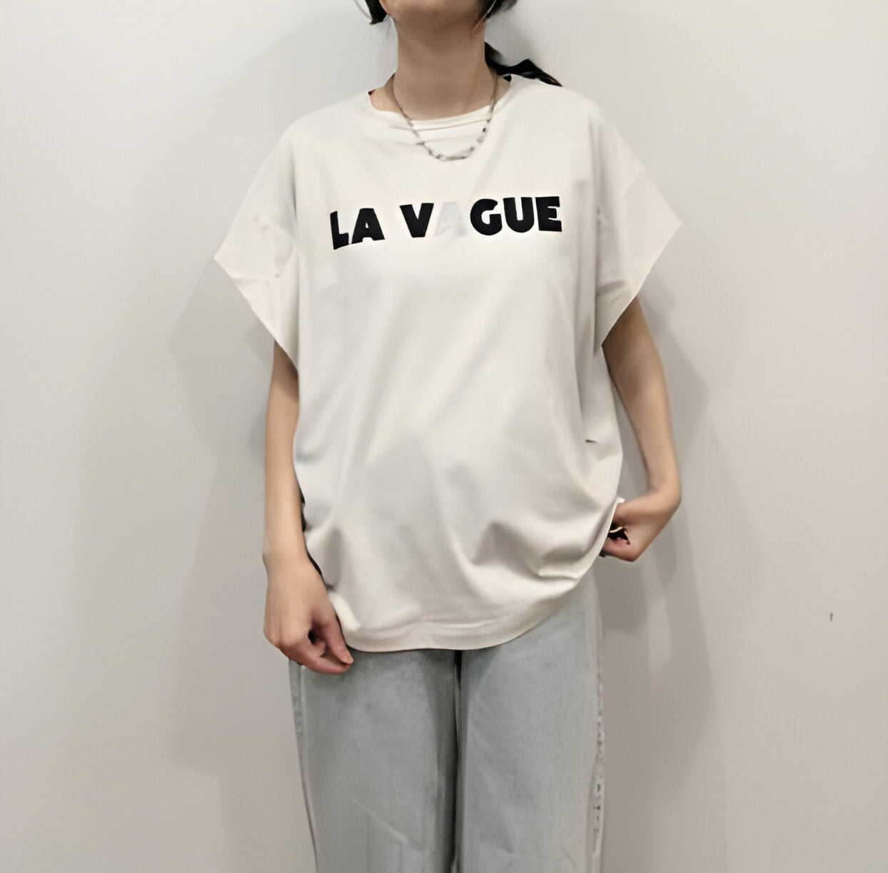 【siro de labonte】LA VAGUEタックスリーブTシャツ(ラバー&メタル)/R613219