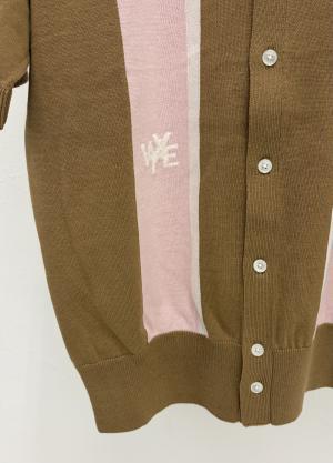 【WYTE】ファインコットンアイビ－ストライプオープンカラーカーディガン/11-30120