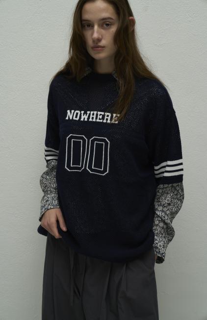 【WYTE】コットンメッシュデュアルフットボールカーディガン/11-30210