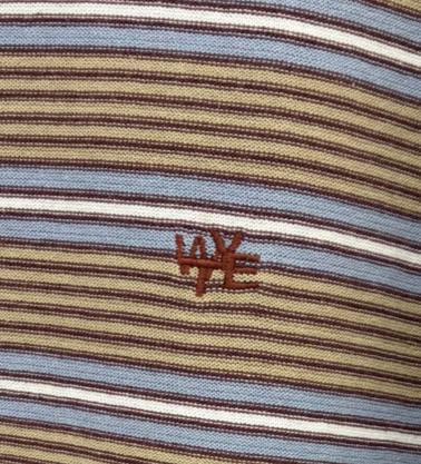 【WYTE】ドライコットンリバースストライプポロシャツ/11-30310