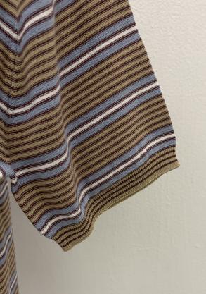 【WYTE】ドライコットンリバースストライプポロシャツ/11-30310