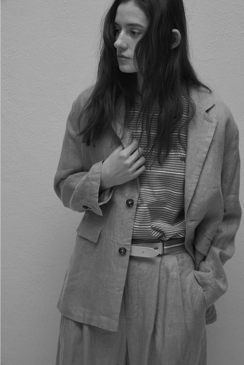 【WYTE】ドライコットンリバースストライプCネックT/11-30311