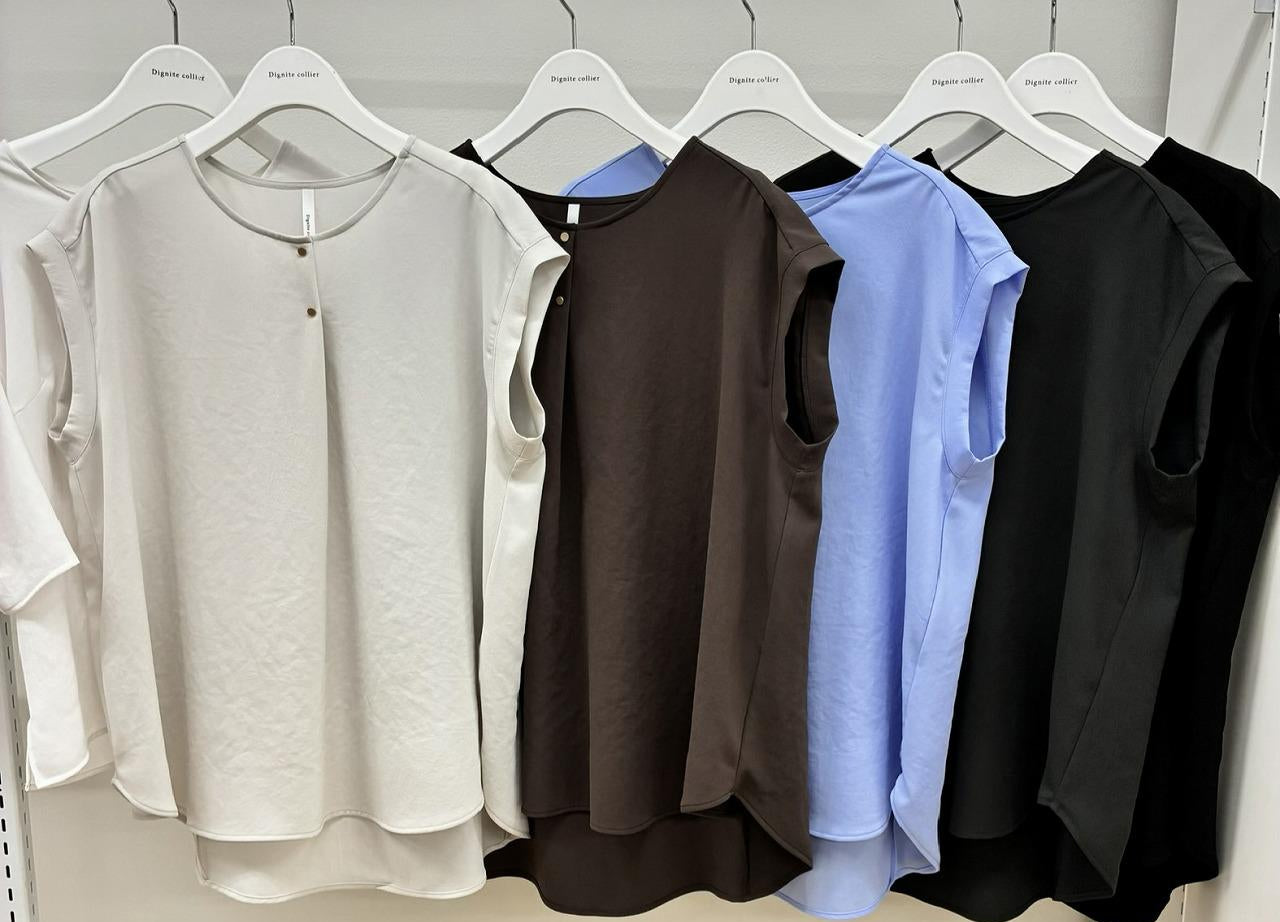 【Dignite collier】フロント釦フレンチブラウス/80268301