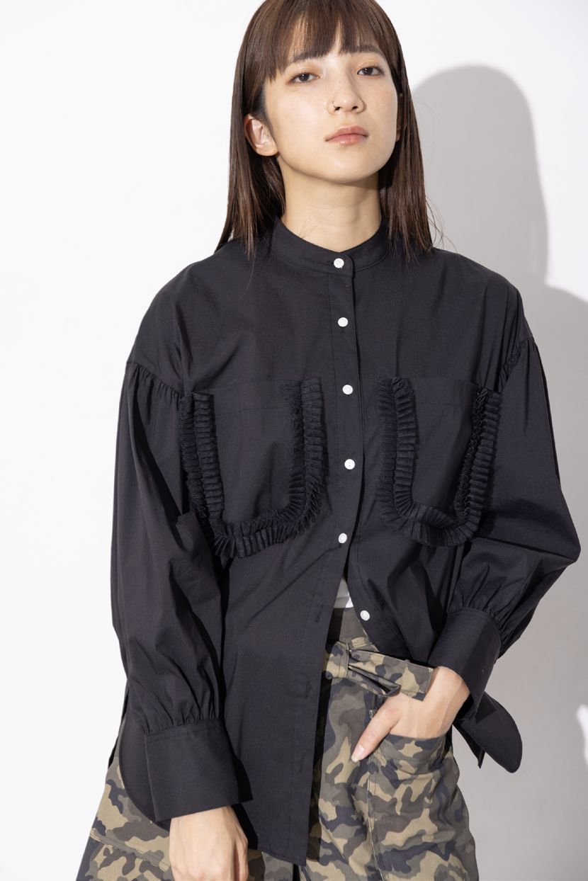 【MARGAUX VINTAGE】ポケットフリルブラウス/MG BL-26017-S