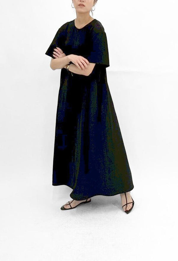 【cafune】マットストレッチジョーゼットフレアワンピース/625102