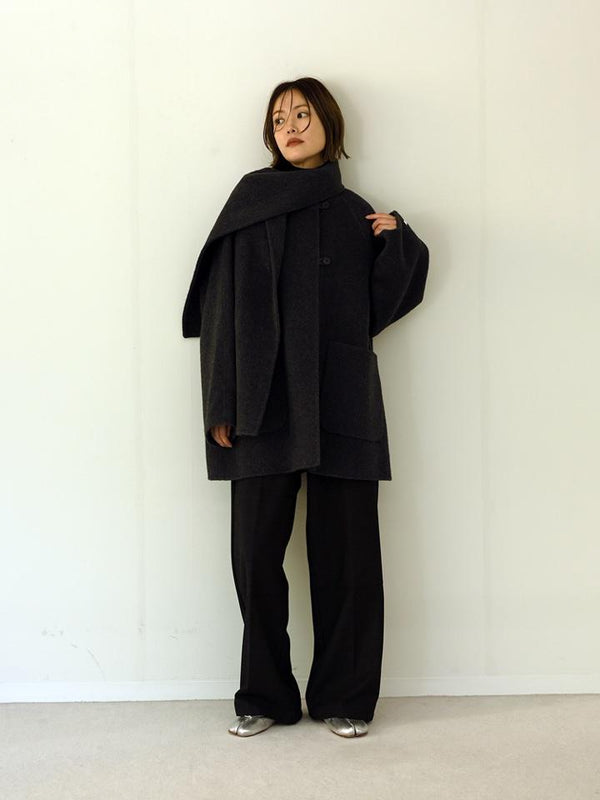 【HERENCIA】ストール付きウールコート/H125308