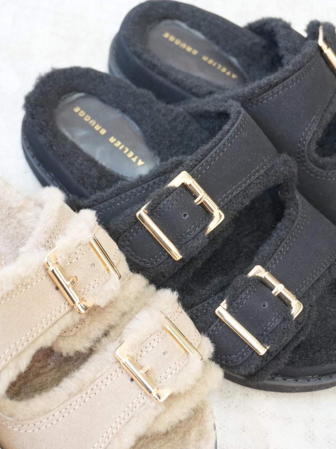 【ATELIER BRUGGE】Wバックルファーサンダル/26KS-39