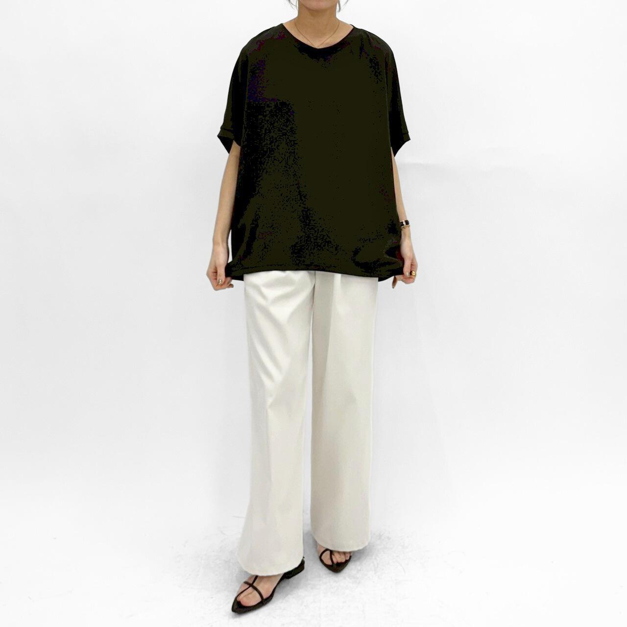 【cafune】マットストレッチジョーゼットコクーンプルオーバー/25904