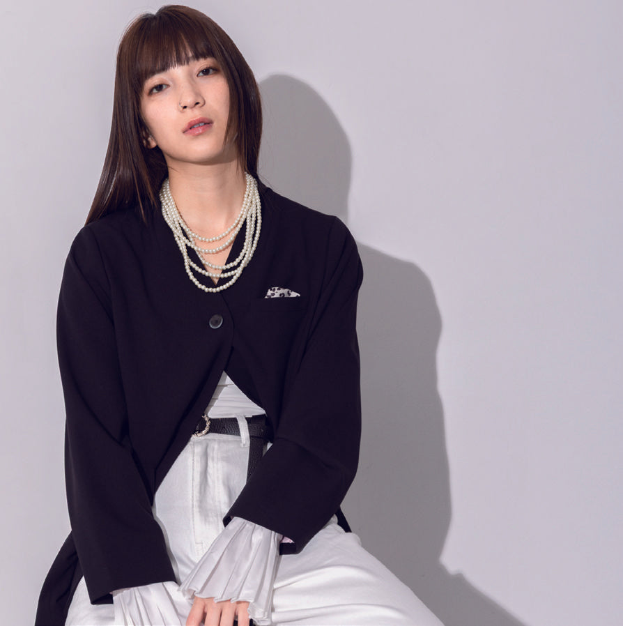 【MARGAUX VINTAGE】ショルダーパッドノーカラージャケット/MG JK-26005-S