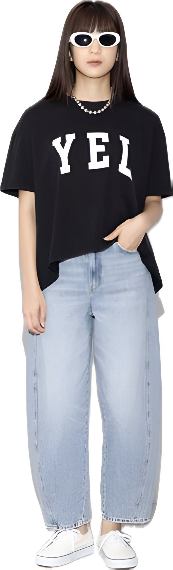 【MARGAUX VINTAGE】YEL Tシャツ(パウダー加工)/MG CT-26033-S