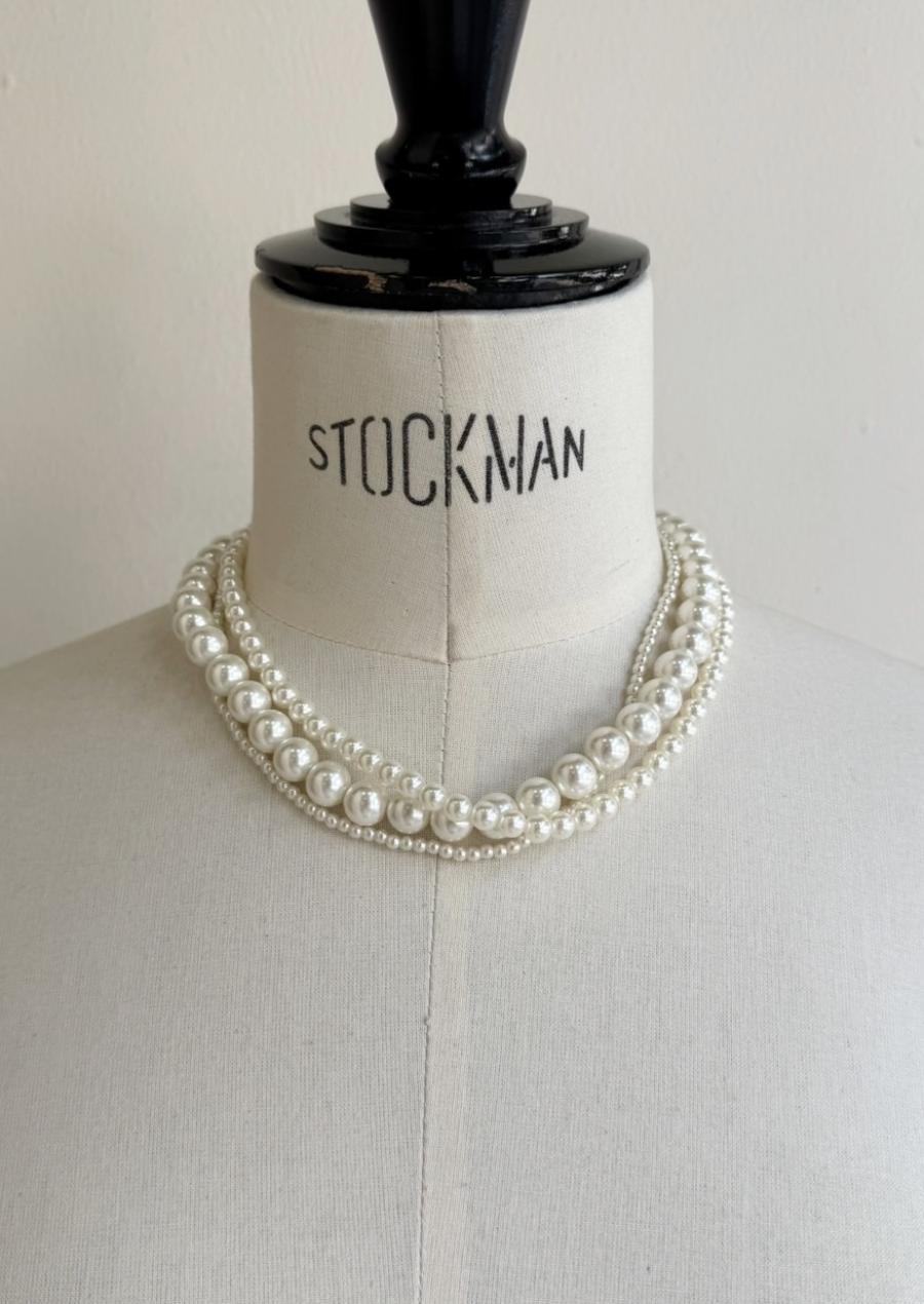 【anana】マグネット3連パールネックレス/a09-016