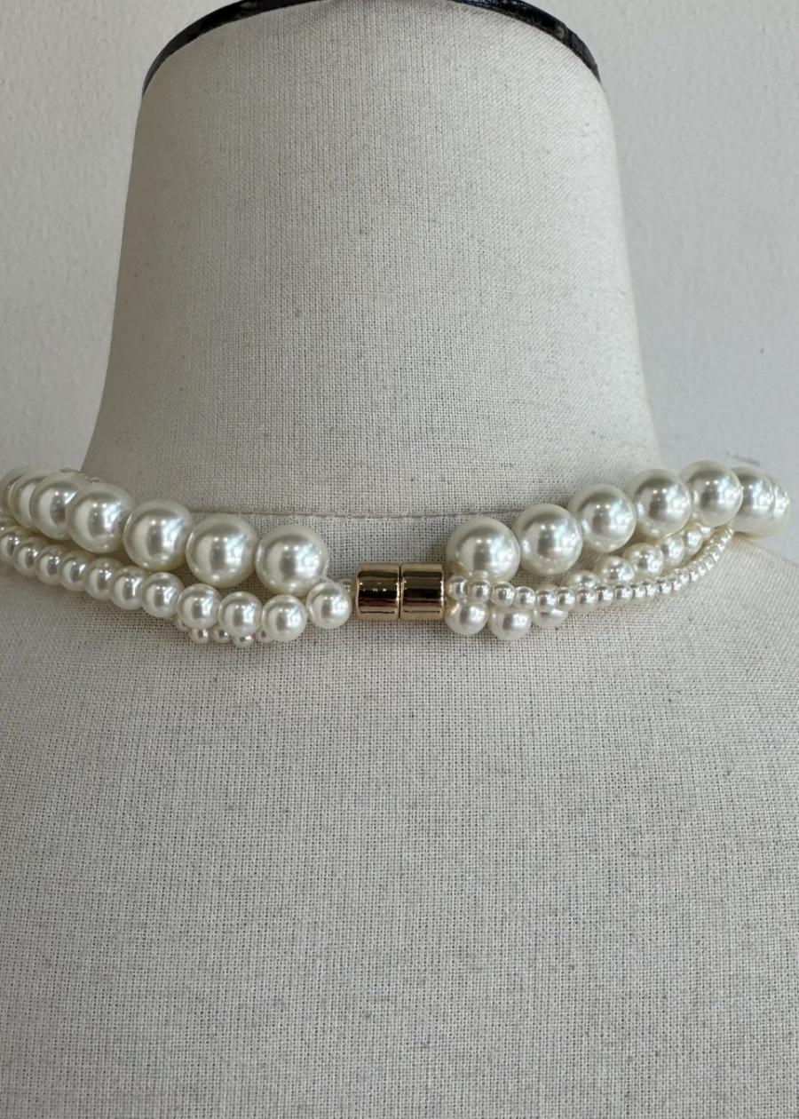 【anana】マグネット3連パールネックレス/a09-016