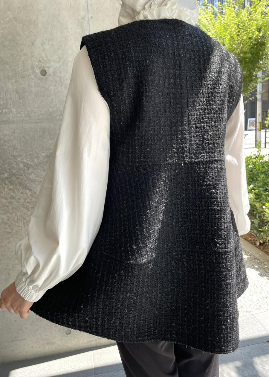 【anana】ラメシャギーツイード立体フォルムベスト/a61-025