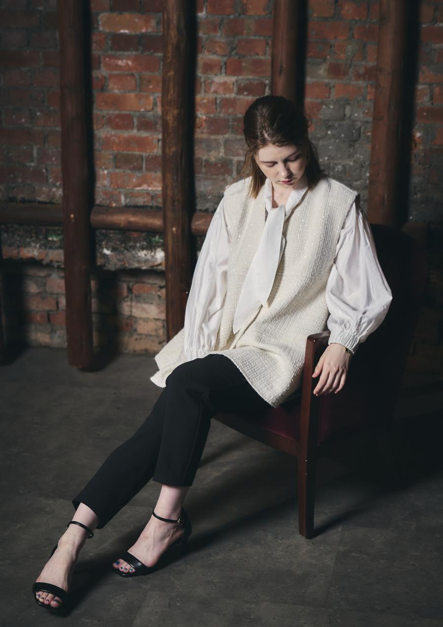 【anana】ラメシャギーツイード立体フォルムベスト/a61-025